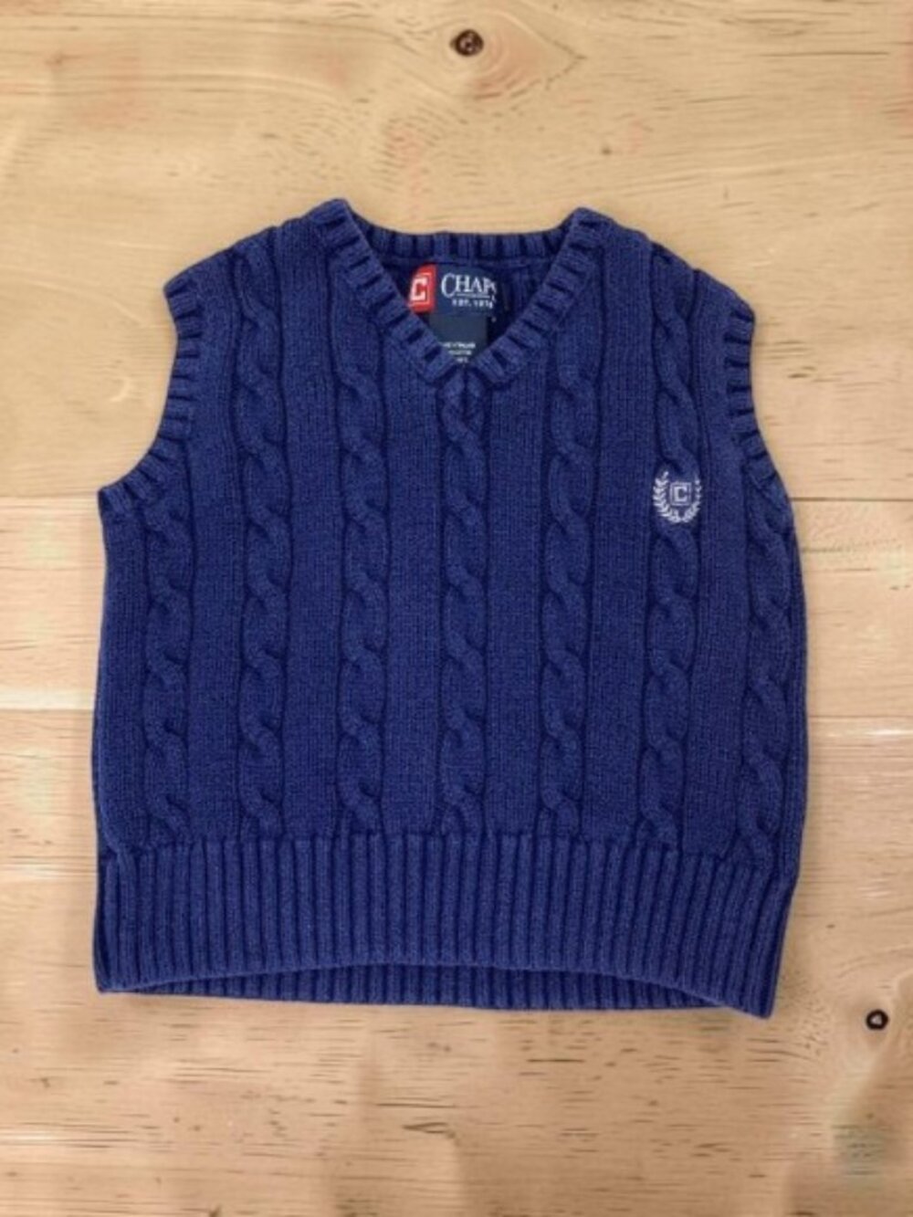 4/$12 💥♻ Chaps Navy Pullover Sleeveless Knit Sweater Vest | Size 2T | 0626